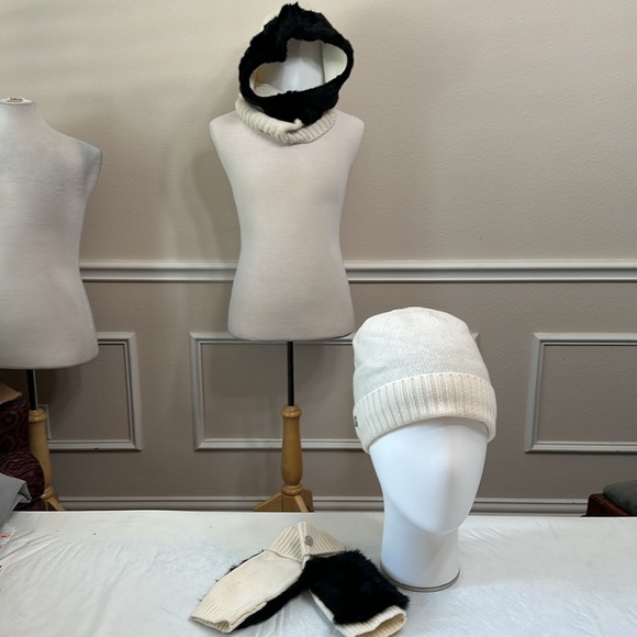 Spyder BEANIE, GLOVE, COWLNECK SCARF - cream - Picture 4 of 13